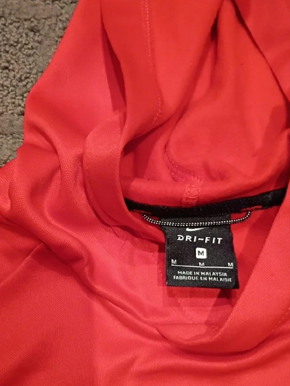 Nike Kids Medium Coral-Red Pullover Hoodie with White Swoosh